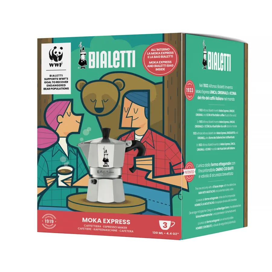 obrazek 1 Bialetti - Moka Express 3tz + Torba WWF BIALETTI