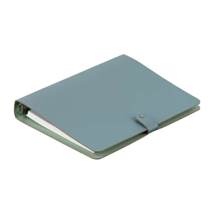 Zdjęcie Luksusowy skórzany segregator A5 16,5х25 cm w kolorze błękitu nieba