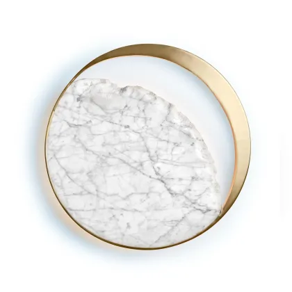 Picture Marble wall lamp with brass rim for an elegant interior - Ginger & Jagger