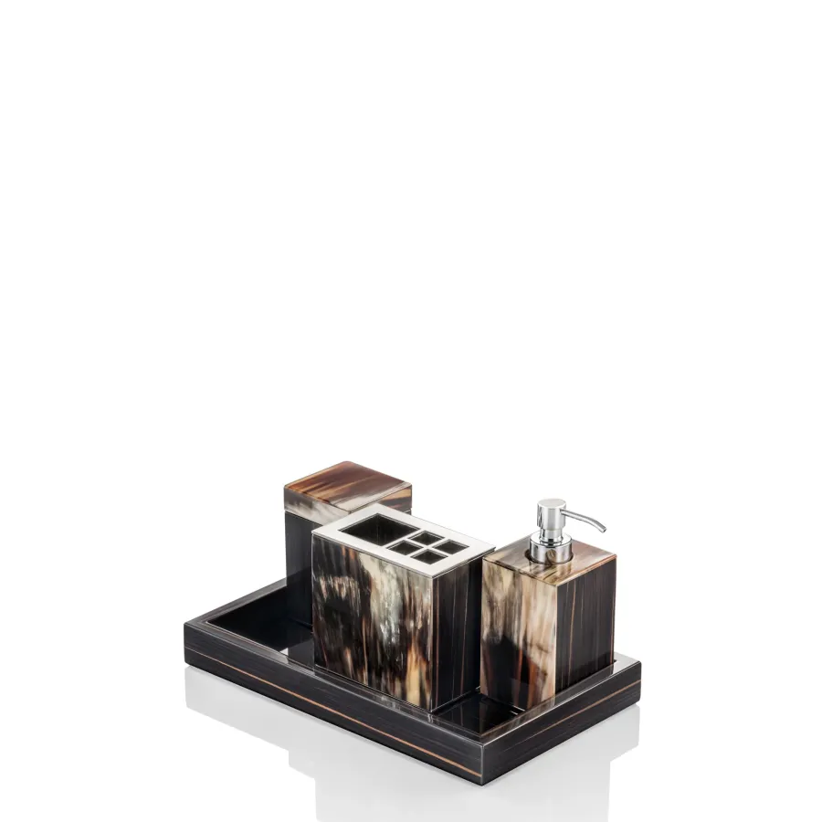 picture 1 Elegant tray made of shiny ebony for bathroom utensils - Arcahorn
