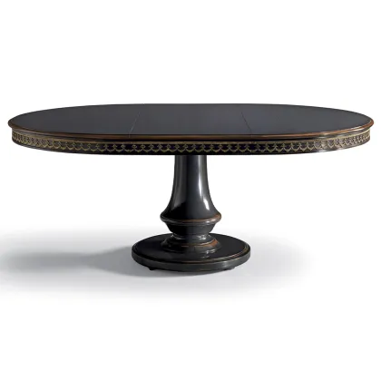 Picture A round extendable table on a massive column
