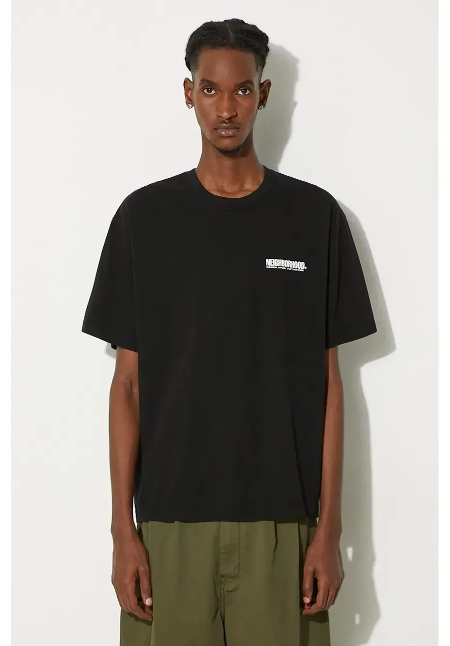 obrazek 1 NEIGHBORHOOD t-shirt Tee SS-9 męski kolor czarny z nadrukiem 241PCNH.ST09