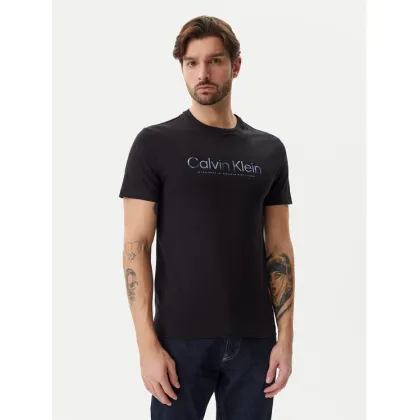 Zdjęcie Calvin Klein T-Shirt Satin Bonded Logo K10K114162 Czarny Regular Fit