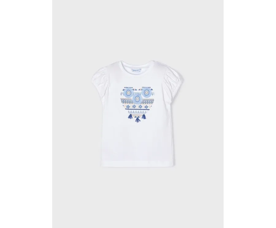 obrazek 1 Mayoral T-Shirt 3058 Biały