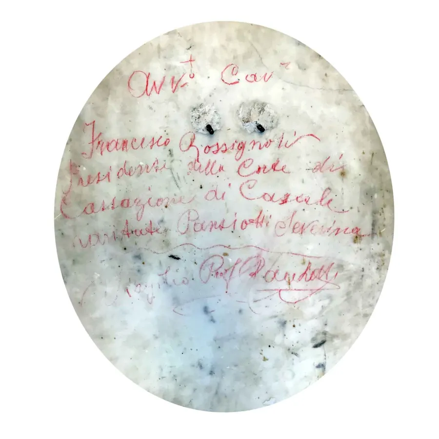 obrazek 3 Owalna płaskorzeźba z włoskiego marmuru Carrara, XIX-wieczny - portret prawnika Francesco Rossignoli