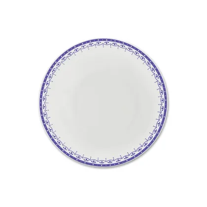 Zdjęcie Luksusowy głęboki talerz z porcelany zdobiony pięknym niebieskim motywem - Leander