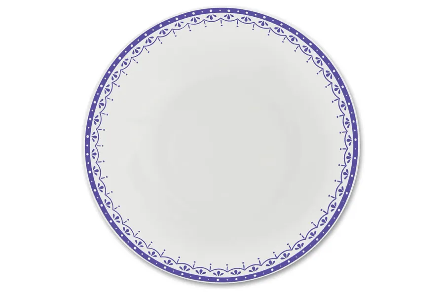 obrazek 1 Luksusowy głęboki talerz z porcelany zdobiony pięknym niebieskim motywem - Leander