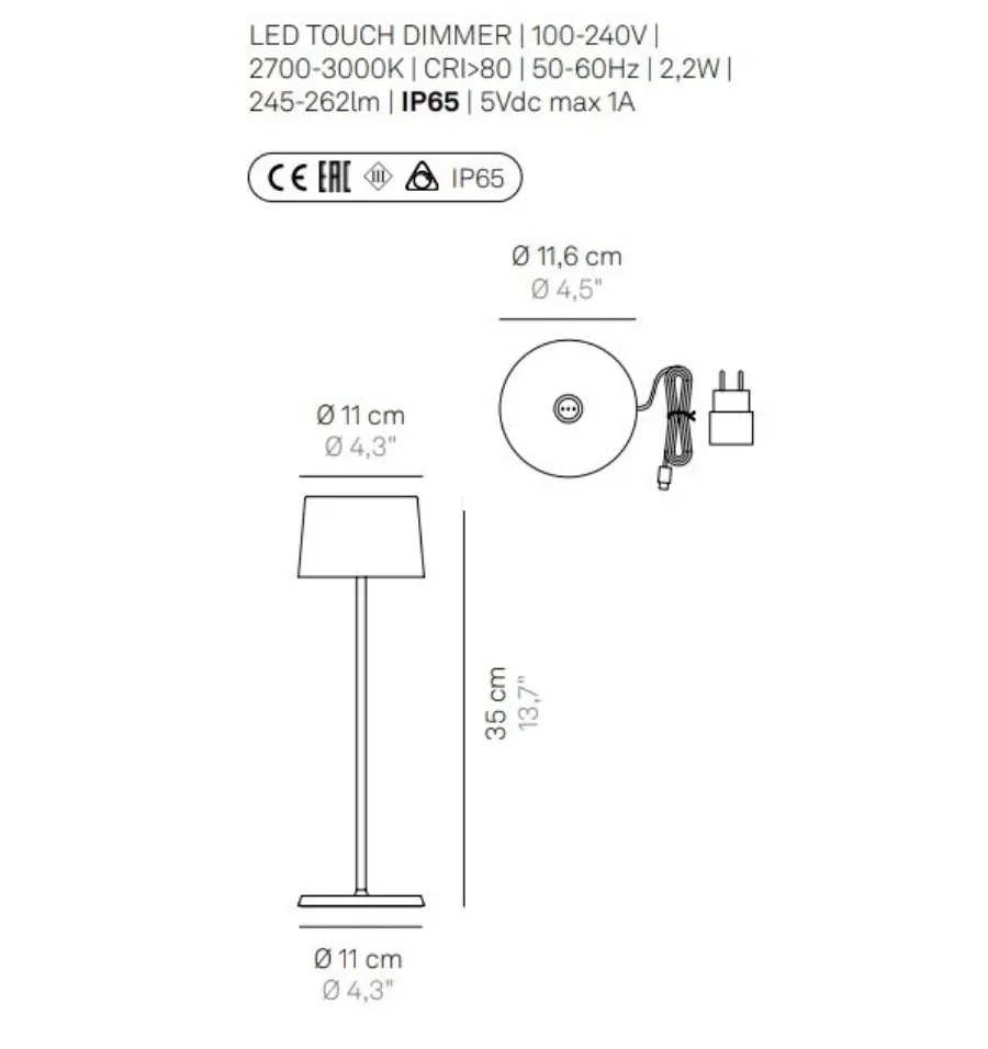 obrazek 2 Luksusowa lampa bezprzewodowa Olivia 35 cm