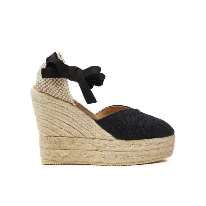 Zdjęcie Manebi Espadryle La Havana Heart-Shaped Wedge Espadrilles O 7.9 WH Czarny