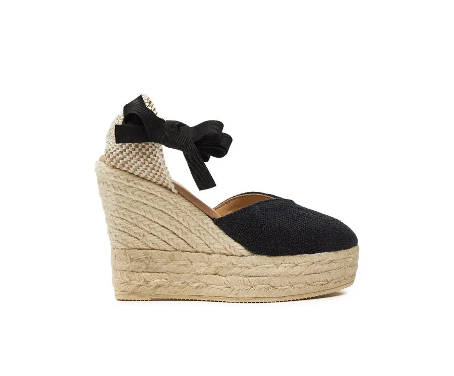 obrazek 1 Manebi Espadryle La Havana Heart-Shaped Wedge Espadrilles O 7.9 WH Czarny