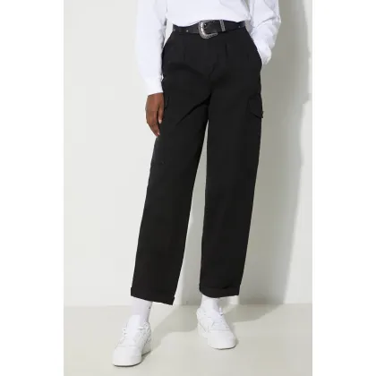Zdjęcie Carhartt WIP spodnie bawełniane Collins Pant kolor czarny fason cargo high waist I029789.89GD