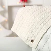 Zdjęcie Kocyk Vienne z wełną merino Ecru
