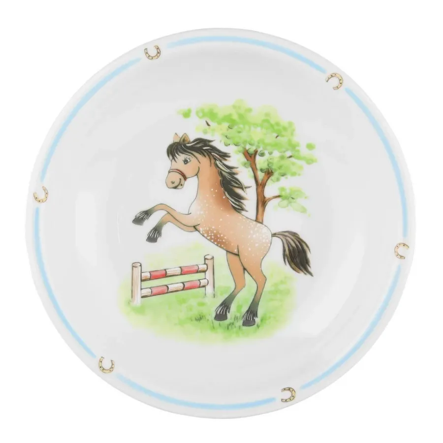 obrazek 2 Okrągły porcelanowy głęboki talerz do zupy 20 cm z motywem kucyka - Seltmann Weiden