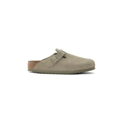 Zdjęcie Birkenstock klapki zamszowe Boston kolor zielony 1025788