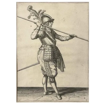 Picture Engraving by Jacob De Ghein, a military figure from the 17th century
