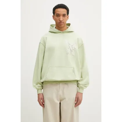Zdjęcie Represent bluza bawełniana Elegance In Motion Hoodie męska kolor zielony z kapturem wzorzysta MLM41065.37