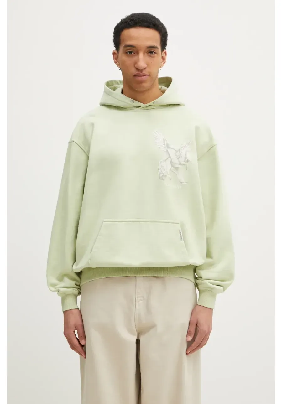 obrazek 1 Represent bluza bawełniana Elegance In Motion Hoodie męska kolor zielony z kapturem wzorzysta MLM41065.37