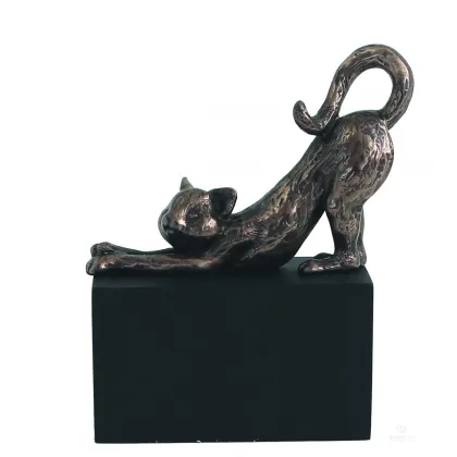 Picture A unique cat statuette on a base