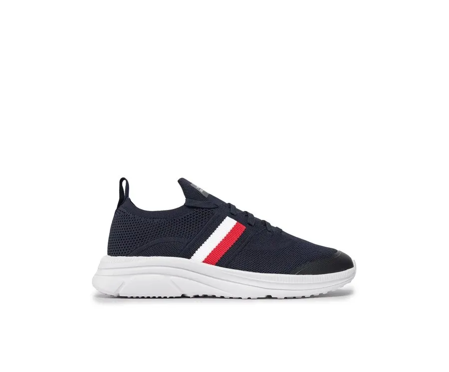 obrazek 1 Tommy Hilfiger Sneakersy Modern Runner Knit Stripes Ess FM0FM04798 Granatowy
