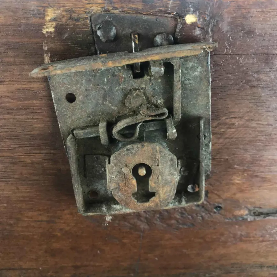 obrazek 4 Antyczny podwójny jałmużnik z orzecha w kształcie pudełka bez ramek