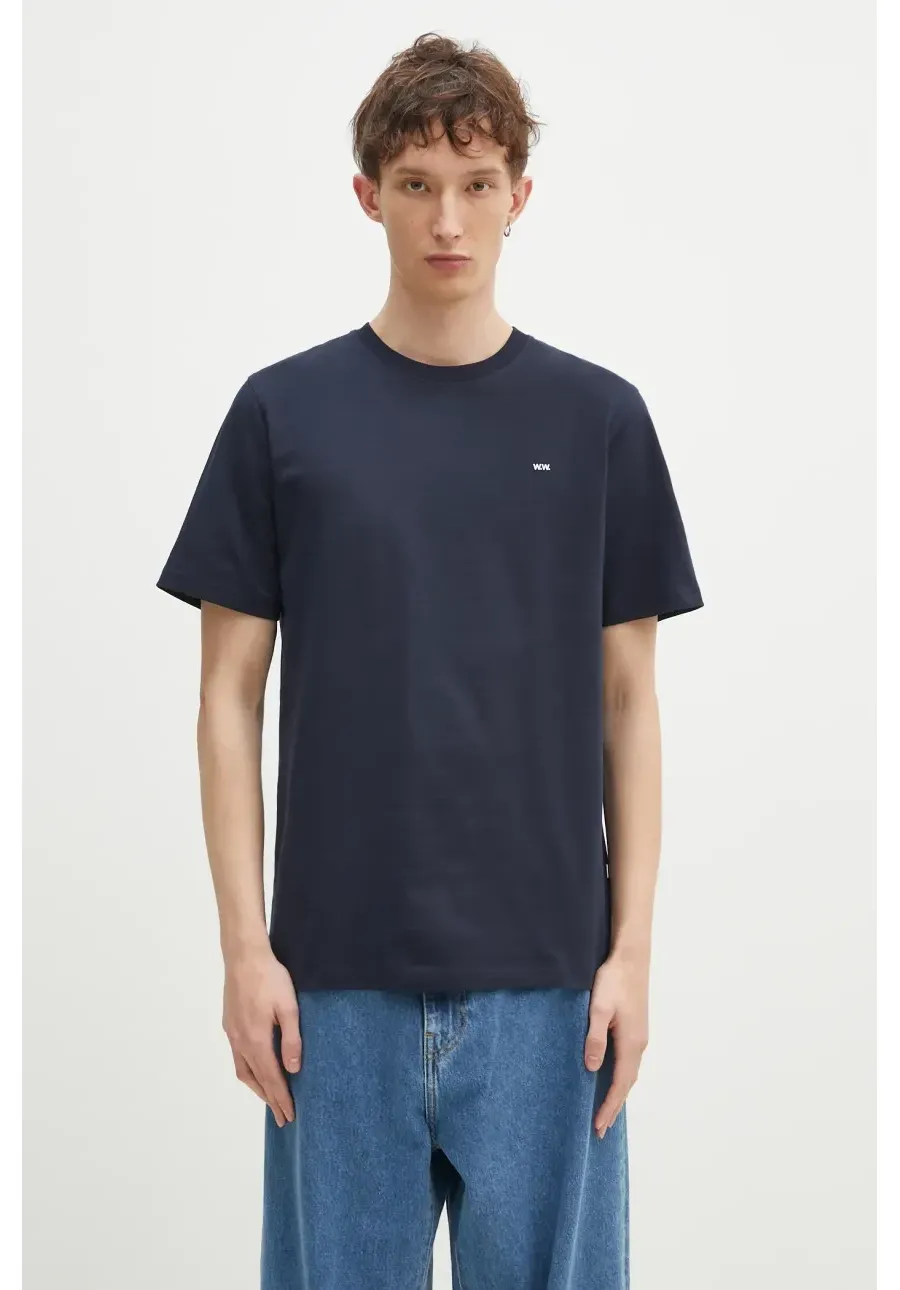 obrazek 1 Wood Wood t-shirt bawełniany Essential Sami classic męski kolor granatowy melanżowy 30250245
