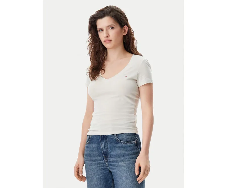obrazek 1 Tommy Jeans T-Shirt DW0DW20458 Beżowy Slim Fit