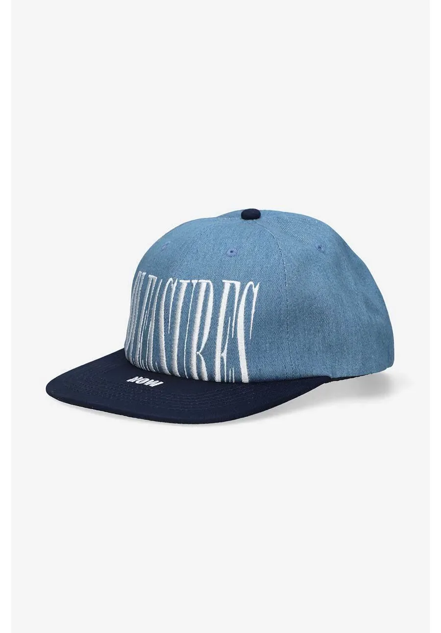 obrazek 1 PLEASURES czapka z daszkiem bawełniana kolor niebieski z aplikacją P23SP069-DENIM