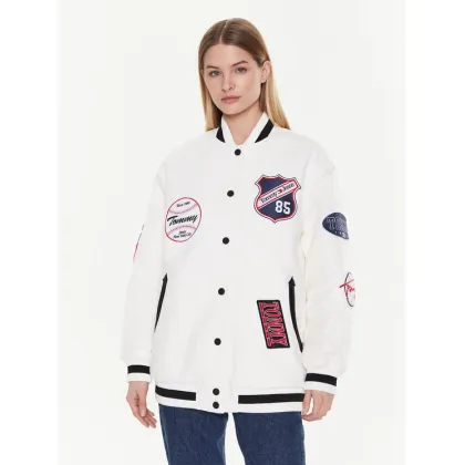 Zdjęcie Tommy Jeans Kurtka bomber Letterman DW0DW14940 Biały Oversize