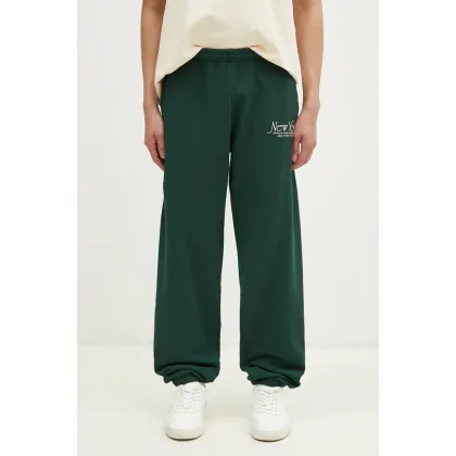 Zdjęcie Sporty & Rich spodnie dresowe bawełniane NY 94 kolor zielony z nadrukiem PA036506034GR10