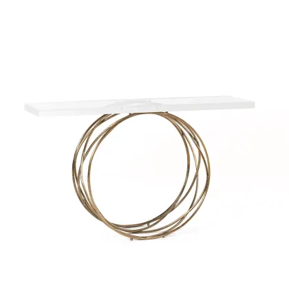 Picture Console with clear acrylic top and hand-forged brass structure - Ginger & Jagger