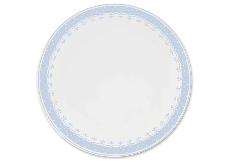 obrazek 1 Ekskluzywny płaski porcelanowy talerz zdobiony jasnoniebieskim ornamentem - Leander
