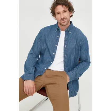 Zdjęcie Polo Ralph Lauren koszula jeansowa 710792043001 męska regular z kołnierzykiem button-down