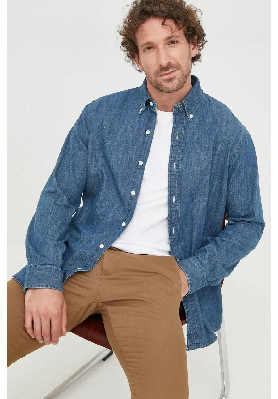 obrazek 1 Polo Ralph Lauren koszula jeansowa 710792043001 męska regular z kołnierzykiem button-down