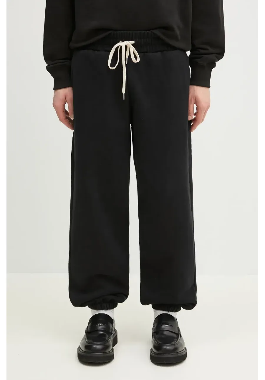 obrazek 1 MKI MIYUKI ZOKU spodnie dresowe bawełniane 800 Gsm Superweight Cuffed Joggers męskie kolor czarny gładkie 800.GSM.SUPERW.CBL