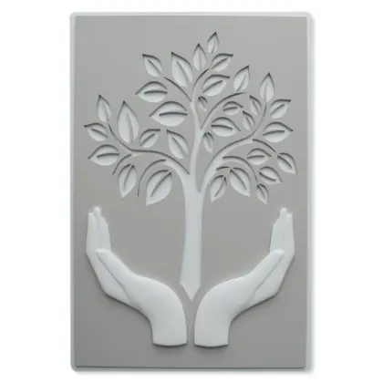 Picture Decorative panel 40x60 cm with a representation of a hand and a tree