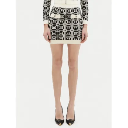 Zdjęcie Elisabetta Franchi Spódnica mini GK-04B-47E2-V260 Czarny Slim Fit