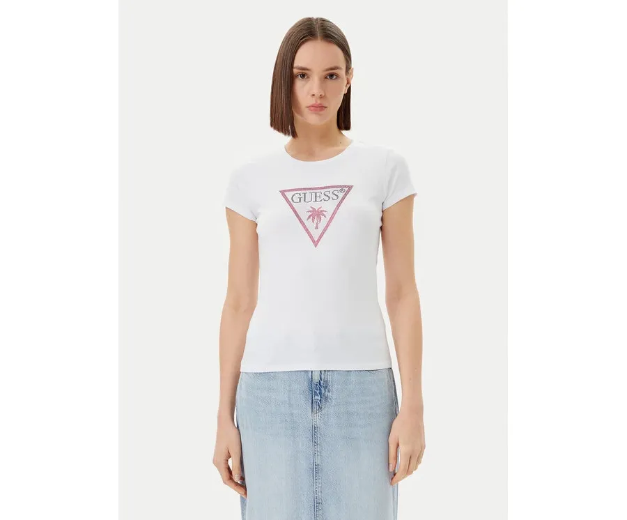 obrazek 1 Guess T-Shirt E5GI08 J1314 Biały Slim Fit