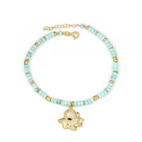 Picture Beautiful silver bracelet plated with 18 carat gold and blue aulite