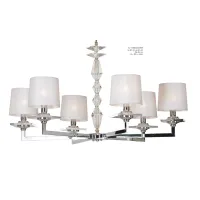 Picture Beautiful chandelier with crystal inserts and fabric shades - Il Paralume Marina
