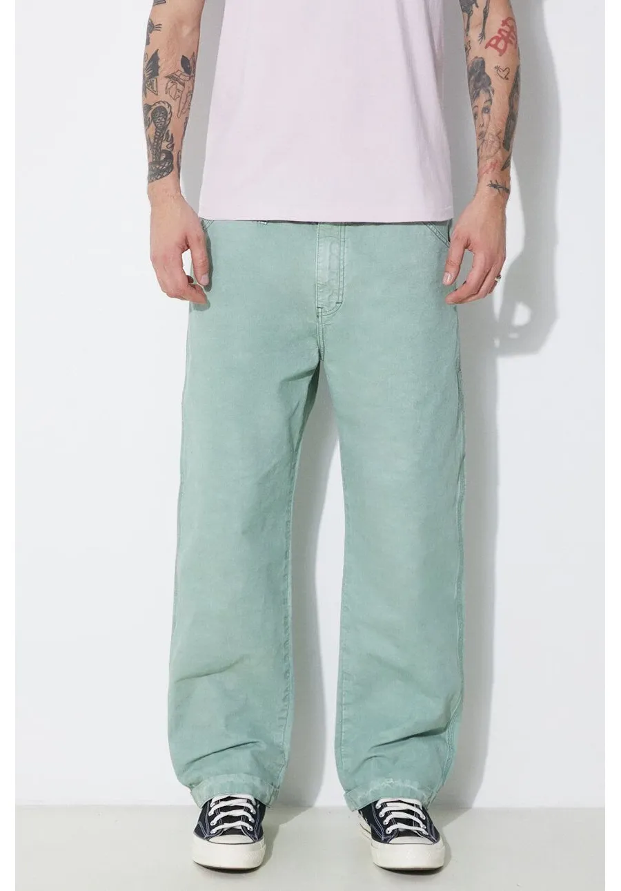 obrazek 1 Human Made spodnie bawełniane Garment Dyed Painter Pants kolor zielony proste HM27PT008
