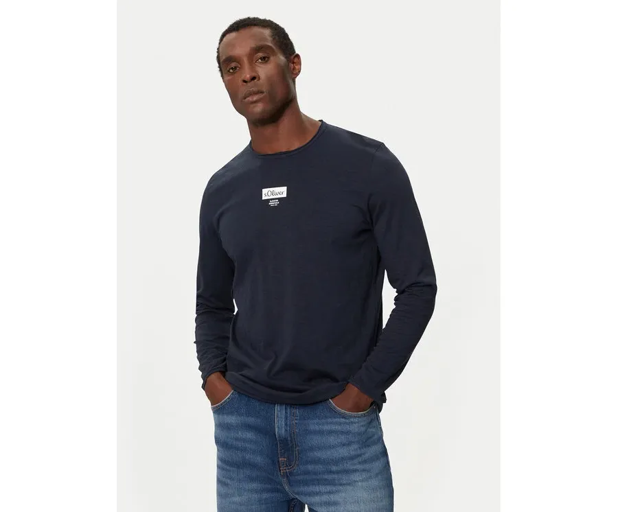 obrazek 1 s.Oliver Longsleeve 2150055 Granatowy Regular Fit