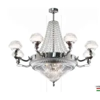 Zdjęcie Żyrandol z ręcznie wycinanym włoskim kryształem i wisiorkami Swarovski Spectra - Il Paralume Marina