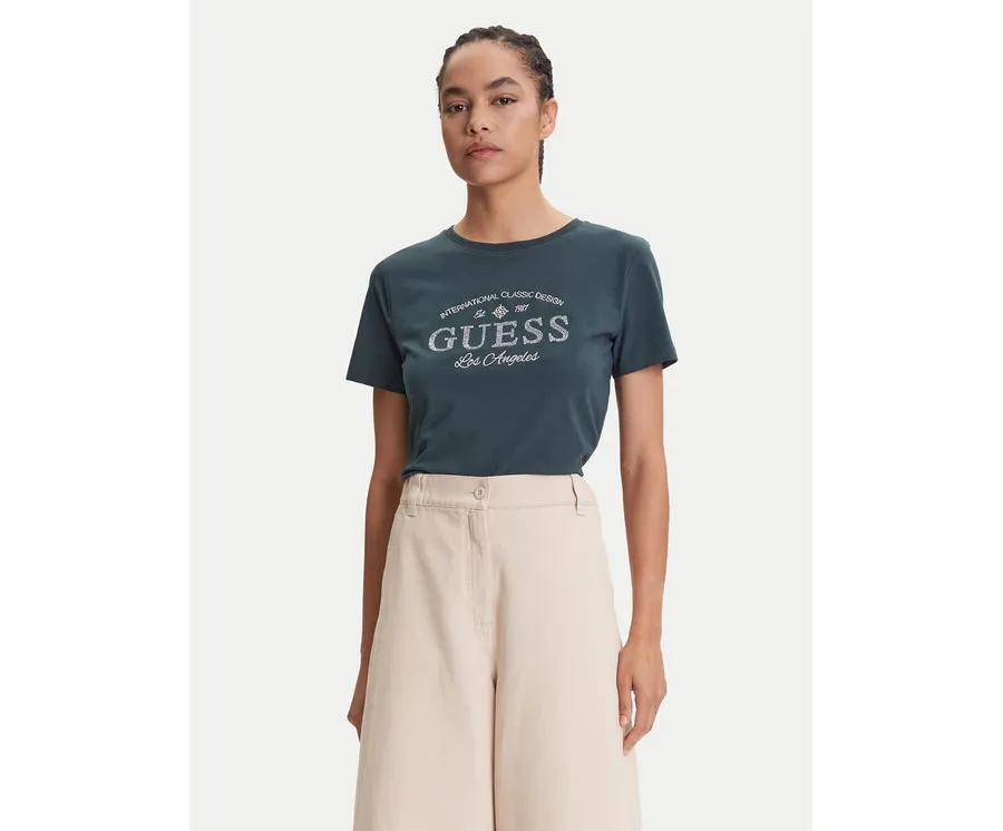 obrazek 1 Guess T-Shirt V5YI13 J1314 Zielony Regular Fit