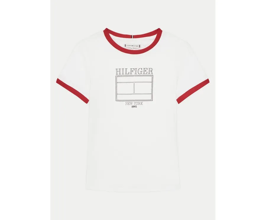 obrazek 1 Tommy Hilfiger T-Shirt KG0KG08528 D Biały Regular Fit