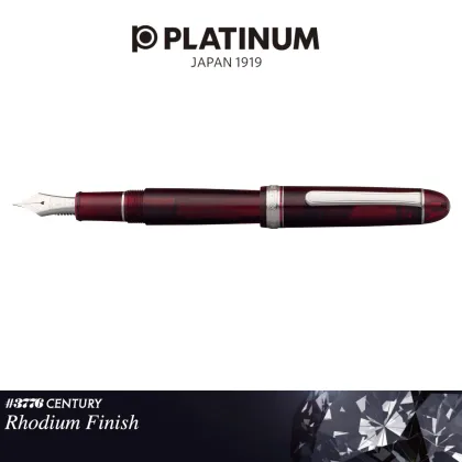 Zdjęcie Luksusowe pióro wieczne Platinum 3776 Century Rhodium Bourgogne F