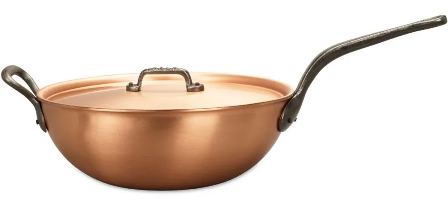 obrazek 4 Miedziana patelnia do risotto 28 cm z uchwytem pomocniczym + wkład