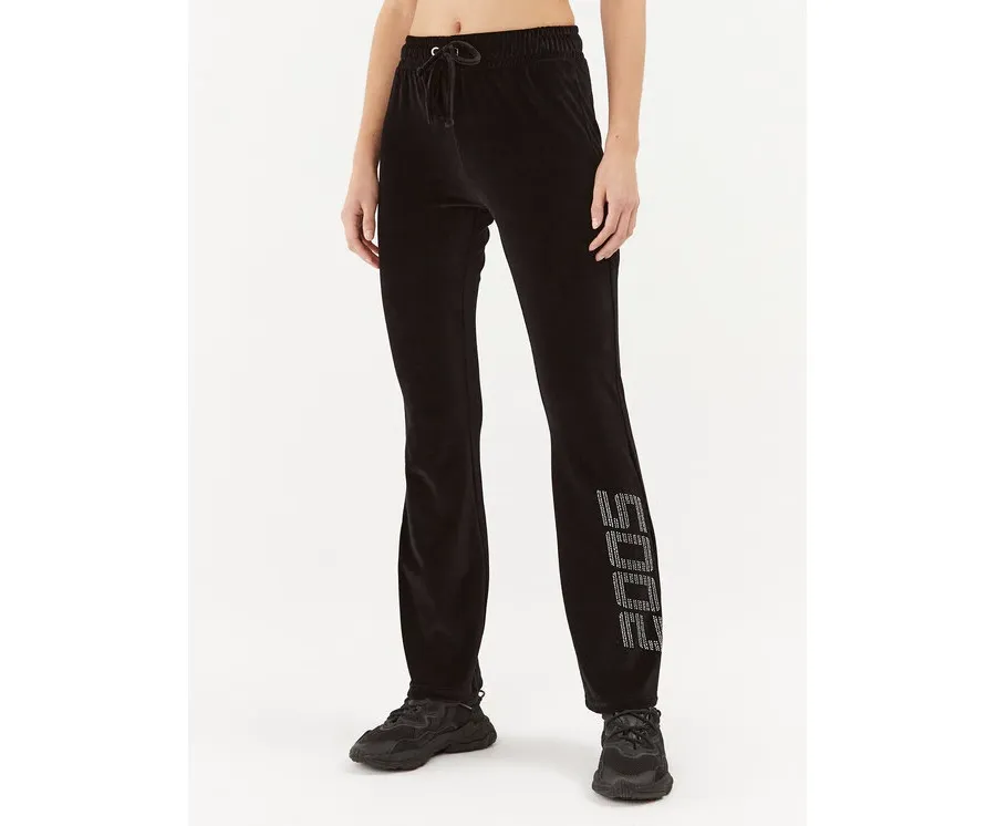 obrazek 1 2005 Spodnie dresowe Velour Czarny Straight Fit