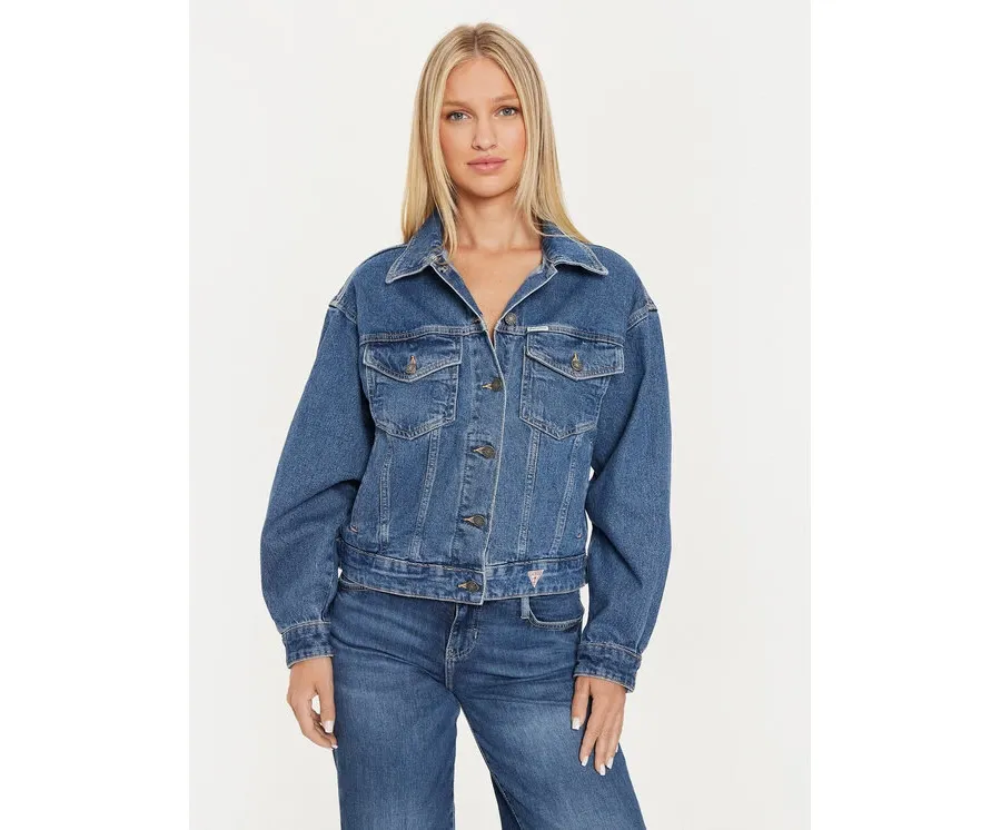 obrazek 1 Guess Jeans Kurtka jeansowa W4YN56 D5CC3 Granatowy Oversize