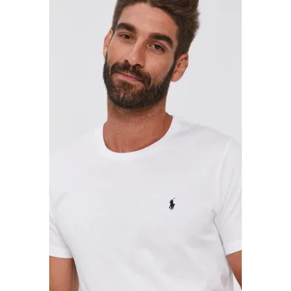 Zdjęcie Polo Ralph Lauren T-shirt bawełniany 714844756004 kolor biały gładki