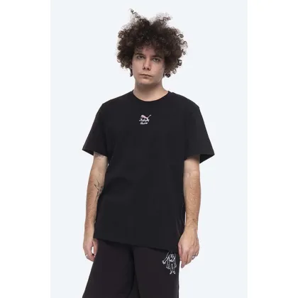 Zdjęcie Puma t-shirt bawełniany x Kidsuper Studio kolor czarny z nadrukiem 530410.01-CZARNY